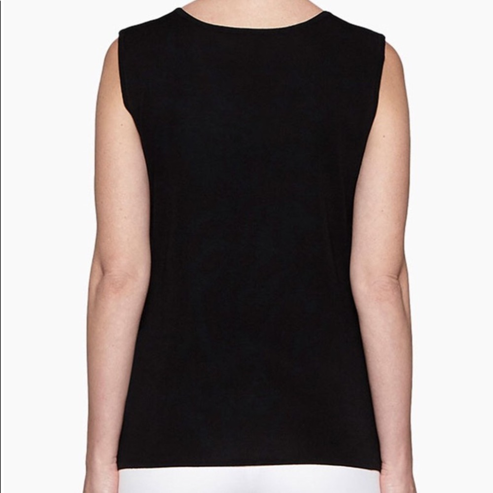 EUC Tank: V-Neck, Knit, Black, Exclusively Misook, Finely Ribbed - Picture 3 of 11